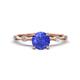 1 - Nuria 1.03 ctw (6.50 mm) Round Tanzanite and Side Spaced Round Natural Diamond Engagement Ring 