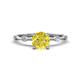 1 - Nuria 0.91 ctw (6.50 mm) Round Yellow Diamond and Side Spaced Round Natural Diamond Engagement Ring 