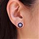 2 - Serena 1.89 ctw (3.00 mm) Round Blue Sapphire Jackets Earrings 