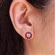 2 - Serena 1.89 ctw (3.00 mm) Round Ruby Jackets Earrings 