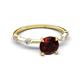 2 - Nuria 1.16 ctw (6.50 mm) Round Red Garnet and Side Spaced Round Natural Diamond Engagement Ring 