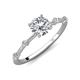 4 - Nuria 1.11 ctw (6.50 mm) GIA Certified Round Natural Diamond (SI/G) and Side Spaced Natural Diamond Engagement Ring 