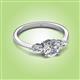 3 - Zelia 1.40 ctw (6.50 mm) IGI Certified Round Lab Grown Diamond (VS1/F) and Pear Shape Natural Diamond Three Stone Engagement Ring 