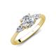 4 - Zelia 1.40 ctw (6.50 mm) IGI Certified Round Lab Grown Diamond (VS1/F) and Pear Shape Natural Diamond Three Stone Engagement Ring 