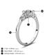 5 - Zelia 1.40 ctw (6.50 mm) IGI Certified Round Lab Grown Diamond (VS1/F) and Pear Shape Natural Diamond Three Stone Engagement Ring 