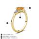 4 - Zelia 1.27 ctw (6.50 mm) Round Citrine and Pear Shape Natural Diamond Three Stone Engagement Ring 