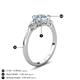 4 - Zelia 1.27 ctw (6.50 mm) Round Aquamarine and Pear Shape Natural Diamond Three Stone Engagement Ring 