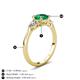 4 - Zelia 1.12 ctw (6.00 mm) Round Emerald and Pear Shape Natural Diamond Three Stone Engagement Ring 