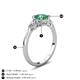 4 - Zelia 1.40 ctw (6.50 mm) Round Lab Created Alexandrite and Pear Shape Natural Diamond Three Stone Engagement Ring 
