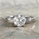 2 - Nuria 1.11 ctw (6.50 mm) GIA Certified Round Natural Diamond (SI/G) and Side Spaced Natural Diamond Engagement Ring 
