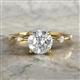 2 - Nuria 1.11 ctw (6.50 mm) GIA Certified Round Natural Diamond (SI/G) and Side Spaced Natural Diamond Engagement Ring 