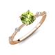 3 - Nuria 1.21 ctw (6.50 mm) Round Peridot and Side Spaced Round Natural Diamond Engagement Ring 