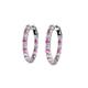 2 - Carisa 0.66 ctw (1.70 mm) Inside Outside Round Pink Sapphire and Natural Diamond Eternity Hoop Earrings 