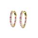 2 - Carisa 0.66 ctw (1.70 mm) Inside Outside Round Pink Sapphire and Natural Diamond Eternity Hoop Earrings 