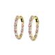2 - Carisa 0.58 ctw (1.70 mm) Inside Outside Round Pink Tourmaline and Natural Diamond Eternity Hoop Earrings 