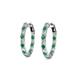 2 - Carisa 0.58 ctw (1.70 mm) Inside Outside Round Emerald and Natural Diamond Eternity Hoop Earrings 