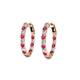 2 - Carisa 0.66 ctw (1.70 mm) Inside Outside Round Ruby and Natural Diamond Eternity Hoop Earrings 