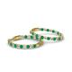 2 - Carisa 1.50 ctw (2.30 mm) Inside Outside Round Emerald and Natural Diamond Eternity Hoop Earrings 