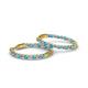 2 - Carisa 1.80 ctw (2.30 mm) Inside Outside Round London Blue Topaz and Natural Diamond Eternity Hoop Earrings 