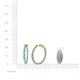 4 - Carisa 1.90 ctw (2.30 mm) Inside Outside Round Blue Topaz and Lab Grown Diamond Eternity Hoop Earrings 