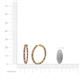4 - Carisa 2.05 ctw (2.30 mm) Inside Outside Round Rhodolite Garnet and Lab Grown Diamond Eternity Hoop Earrings 