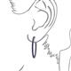 3 - Carisa 6.45 ctw (2.70 mm) Inside Outside Round Blue Sapphire Eternity Hoop Earrings 
