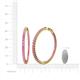 4 - Carisa 6.54 ctw (2.70 mm) Inside Outside Round Pink Sapphire Eternity Hoop Earrings 