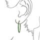 3 - Carisa 7.22 ctw (2.70 mm) Inside Outside Round Green Garnet Eternity Hoop Earrings 