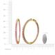 4 - Carisa 4.73 ctw (2.70 mm) Inside Outside Round Pink Tourmaline Eternity Hoop Earrings 