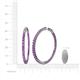 4 - Carisa 4.73 ctw (2.70 mm) Inside Outside Round Amethyst Eternity Hoop Earrings 