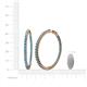 4 - Carisa 5.59 ctw (2.70 mm) Inside Outside Round Blue Topaz Eternity Hoop Earrings 