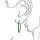 3 - Carisa 4.73 ctw (2.70 mm) Inside Outside Round Emerald Eternity Hoop Earrings 