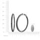 4 - Carisa 6.45 ctw (2.70 mm) Inside Outside Round Natural Black Diamond Eternity Hoop Earrings 