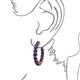3 - Carisa 17.60 ctw (4.50 mm) Inside Outside Round Lab Created Blue Sapphire Eternity Hoop Earrings 