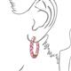 3 - Carisa 11.55 ctw (4.50 mm) Inside Outside Round Pink Tourmaline Eternity Hoop Earrings 