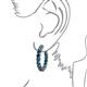 3 - Carisa 11.20 ctw (4.50 mm) Inside Outside Round Blue Diamond Eternity Hoop Earrings 