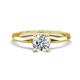 1 - Kiona 1.00 ctw (6.50 mm) GIA Certified Round Natural Diamond (SI/H) Square Edge Shank Solitaire Engagement Ring 