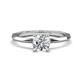 1 - Kiona 1.00 ctw (6.50 mm) GIA Certified Round Natural Diamond (SI/H) Square Edge Shank Solitaire Engagement Ring 