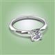 3 - Kiona 1.00 ctw (6.50 mm) GIA Certified Round Natural Diamond (SI/H) Square Edge Shank Solitaire Engagement Ring 