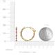 4 - Carisa 0.66 ctw (1.70 mm) Inside Outside Round Rhodolite Garnet and Lab Grown Diamond Eternity Hoop Earrings 