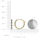 4 - Carisa 0.66 ctw (1.70 mm) Inside Outside Round Black Diamond and Lab Grown Diamond Eternity Hoop Earrings 