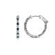 1 - Carisa 0.64 ctw (1.70 mm) Inside Outside Round Blue Diamond and Lab Grown Diamond Eternity Hoop Earrings 