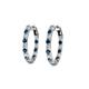 2 - Carisa 0.64 ctw (1.70 mm) Inside Outside Round Blue Diamond and Lab Grown Diamond Eternity Hoop Earrings 