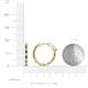 4 - Carisa 0.66 ctw (1.70 mm) Inside Outside Round Green Garnet and Natural Diamond Eternity Hoop Earrings 