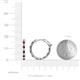 4 - Carisa 0.66 ctw (1.70 mm) Inside Outside Round Red Garnet and Natural Diamond Eternity Hoop Earrings 