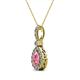 2 - Quy 0.81 ctw (6x4 mm) Pear Shape Pink Tourmaline and Round Natural Diamond Teardrop Halo Pendant 