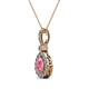 2 - Quy 0.81 ctw (6x4 mm) Pear Shape Pink Tourmaline and Round Natural Diamond Teardrop Halo Pendant 