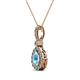 2 - Quy 0.86 ctw (6x4 mm) Pear Shape Blue Topaz and Round Natural Diamond Teardrop Halo Pendant 