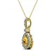 2 - Quy 0.76 ctw (6x4 mm) Pear Shape Citrine and Round Natural Diamond Teardrop Halo Pendant 