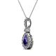 2 - Quy 0.71 ctw (6x4 mm) Pear Shape Iolite and Round Natural Diamond Teardrop Halo Pendant 